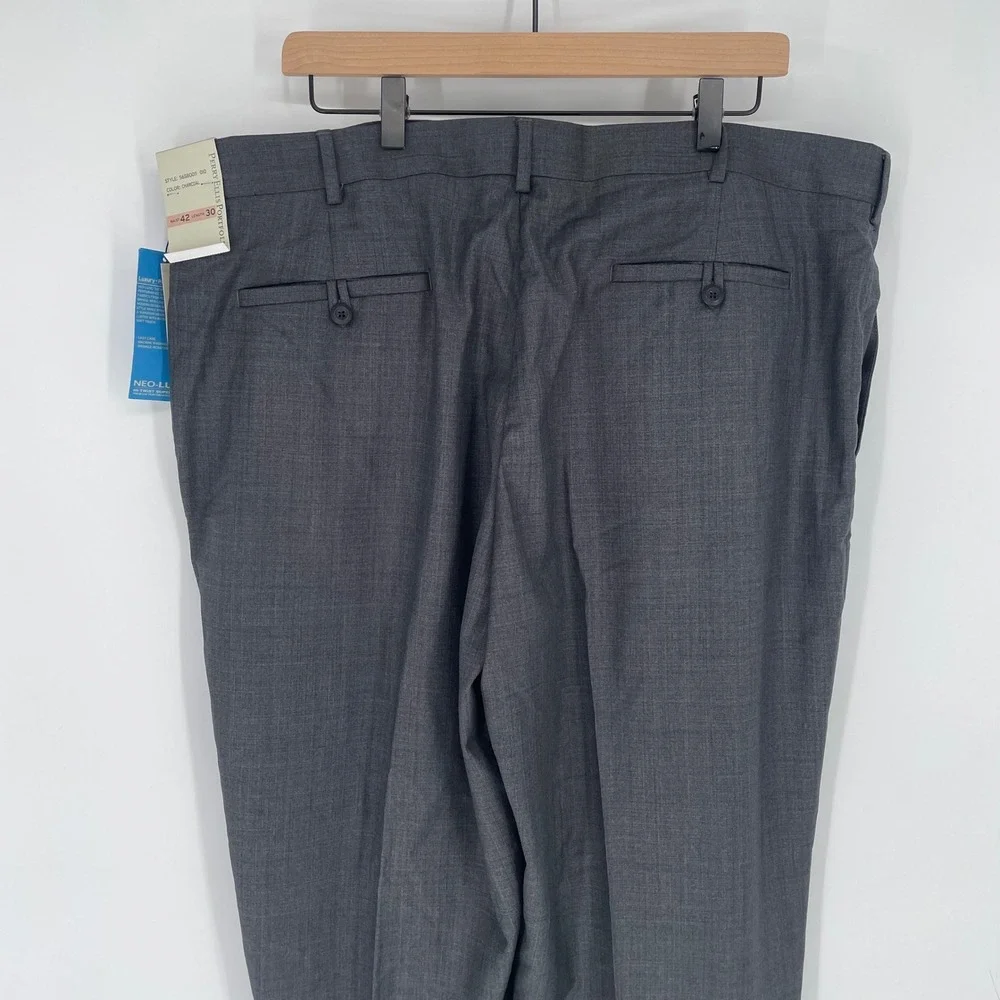 Perry Ellis Portfolio Luxe Premium Performance Modern Dress Pant 42x30 Gray NWT‎